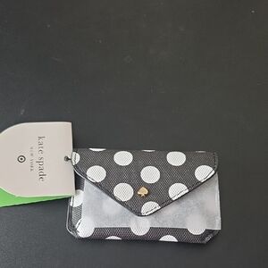 Kate Spade Black and White Polka Dot Card Holder NWT